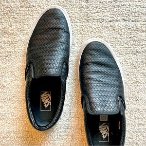 Vans Embossed Leather Slip Ons, Men’s size 10